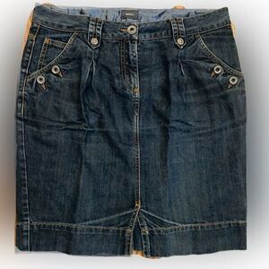 Mexx Distressed Denim Skirt - 10 denim blue   Cotton